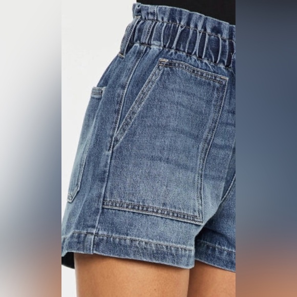 MAURICES -Blue Jean Shorts with Rolled Hems and Elastic Waistband - Picture 1 of 6